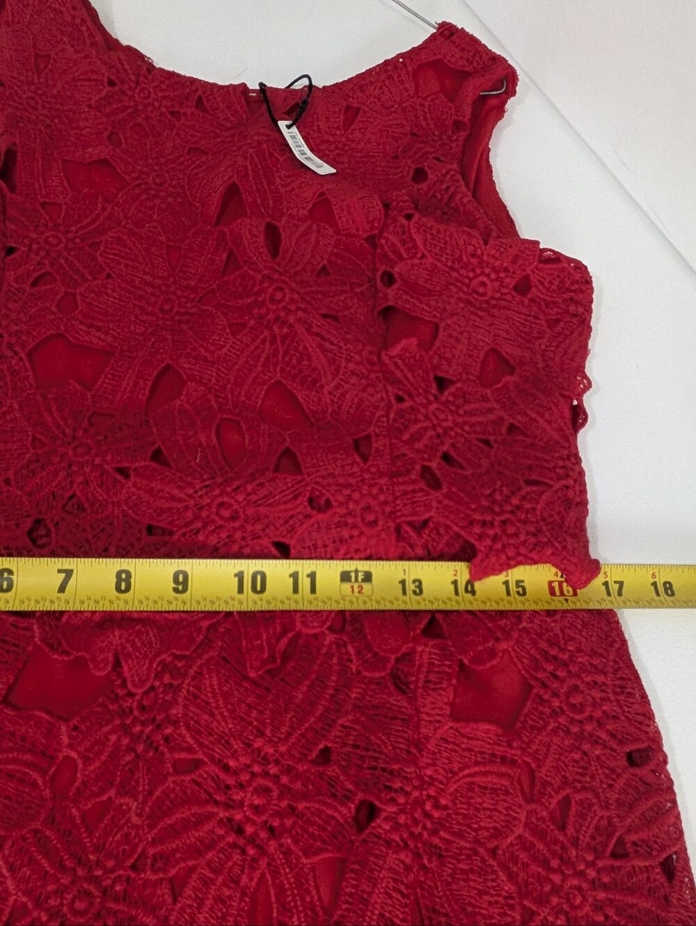 NWT Sociology Women’s Red Floral Cutout Lace Popover Sheath Mini Dress Size XL - Picture 11 of 13